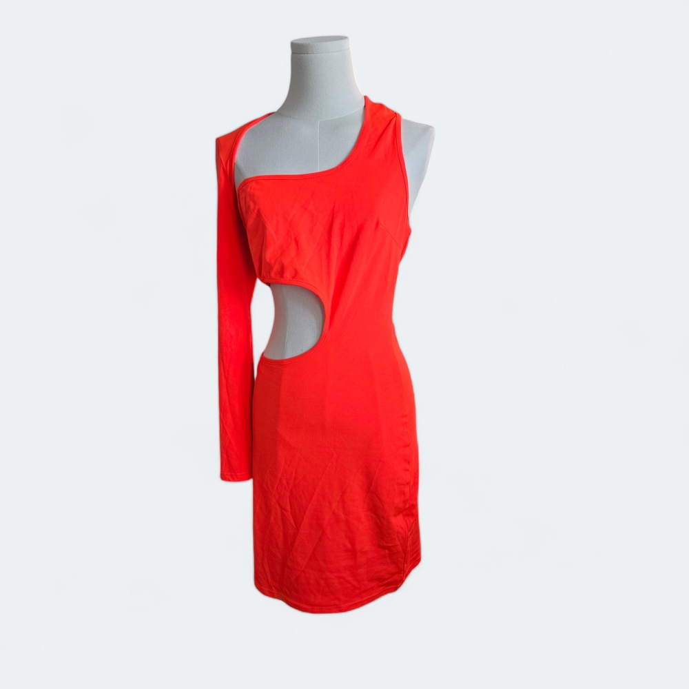 Vibrant Red Cut-Out Mini Dress